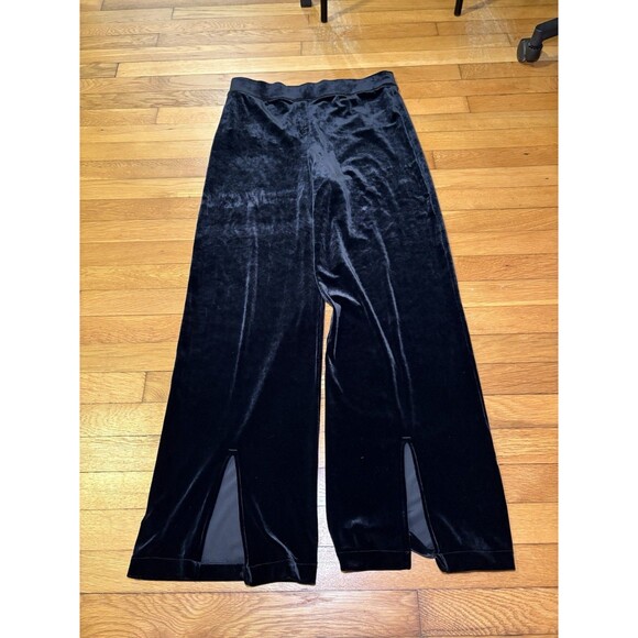 Spanx Size XL Velvet Front Slit Pants Black